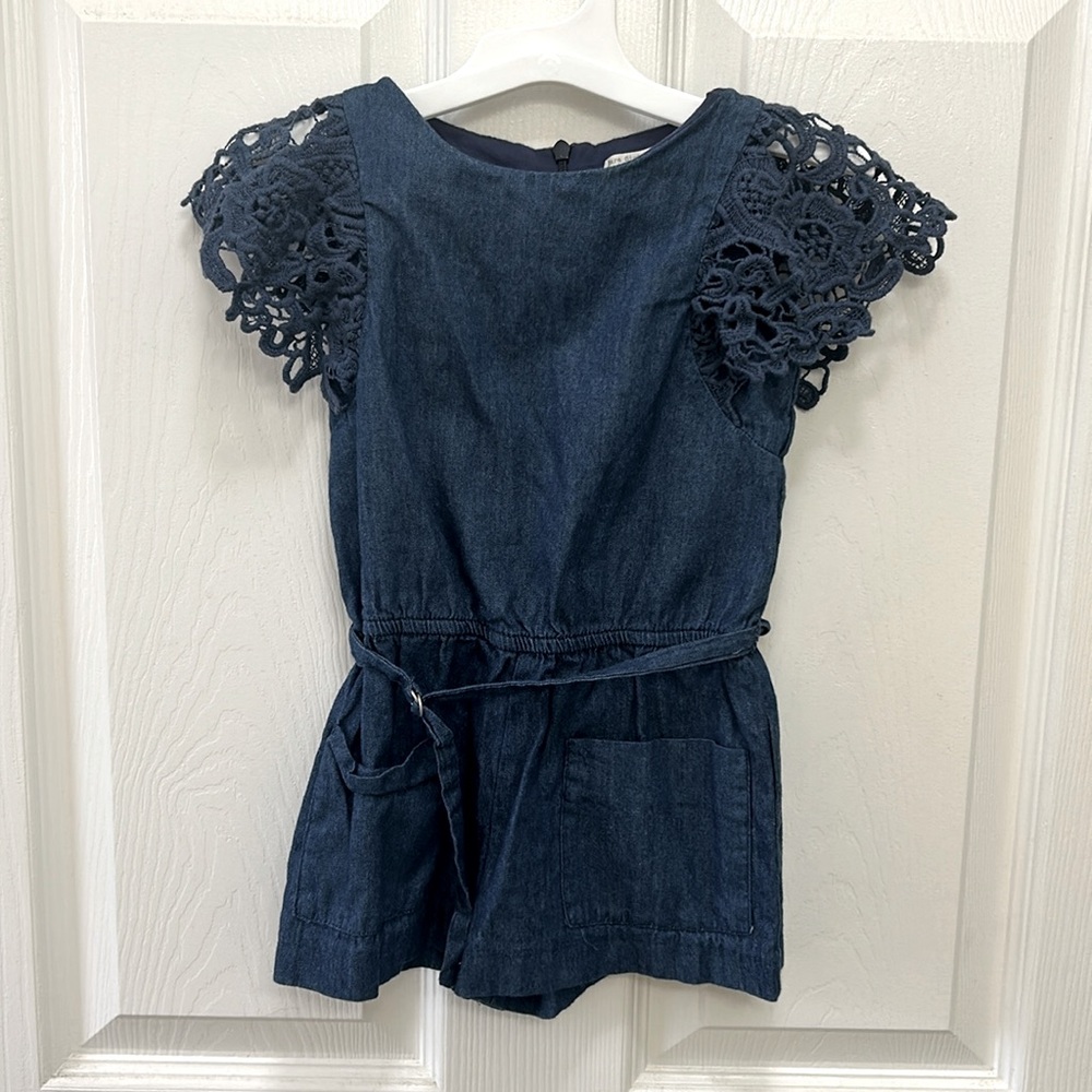 Zara Girls - size 4 navy blue romper